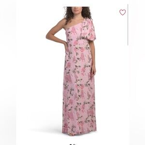 Sachin + Babi Pink Floral One-Shoulder Dress
